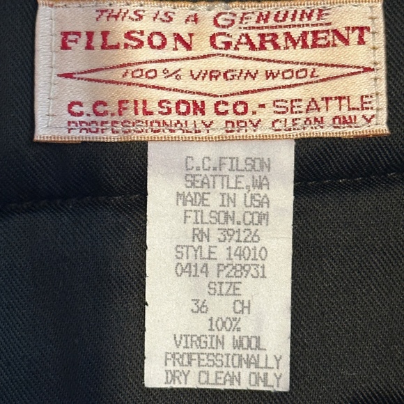 FILSON Men's Mackinaw Wool Field Pants Waist 36, Inseam 37" Charcoal New - Picture 4 of 11